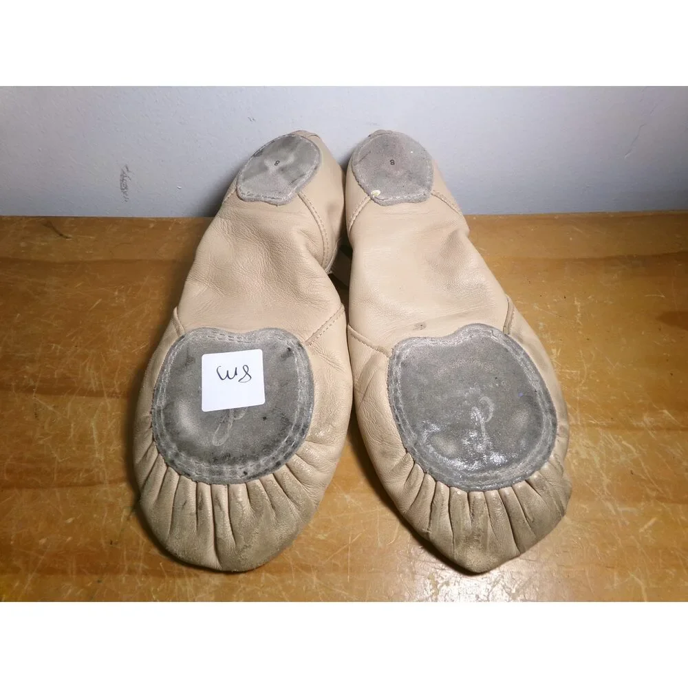Pre-Owned Dance Ballet Shoes Danz N Motion 357 8M Adult Pink Leather Split Sole